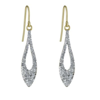 Together Bonded Silver & 9ct Gold Oval Crystal Drop Earrings - Product number 1031252