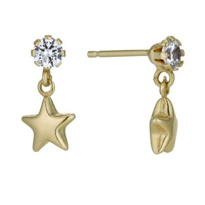 Together Bonded Silver & 9ct Gold Cubic Zirconia Earrings - Product number 1031260