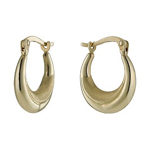 Together Bonded Silver & 9ct Gold Creole Hoop Earrings