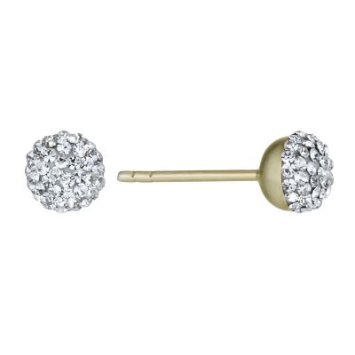 Bonded Silver and 9ct Gold Crystal Stud