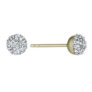 Together Bonded Silver and 9ct Gold Crystal Stud