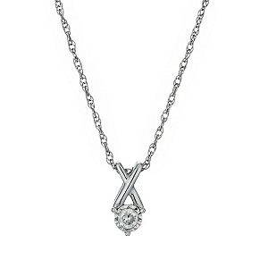 Silver Illusion Diamond Pendant Necklace