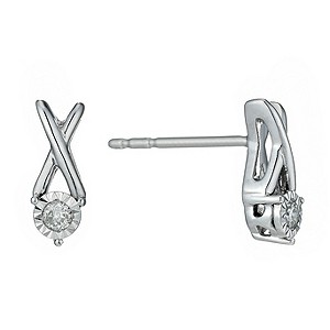 Silver Illusion Diamond Earrings