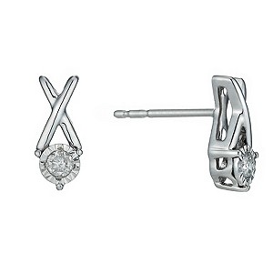 Silver Illusion 1/10 Carat Diamond Earrings