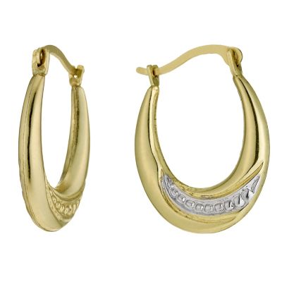 Together Bonded Silver & 9ct Yellow Gold Creole Earrings