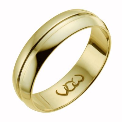 18ct yellow gold 6mm polished groove band ring - Product number 1034898