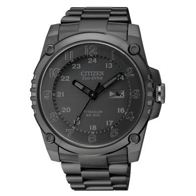 Citizen Eco-Drive men's black ion-plated titanium watch - Product number 1039407
