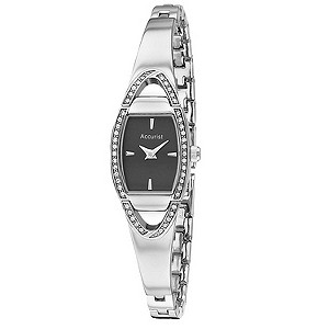 Accurist Ladies' Black Dial Stainless Steel Bangle Watch