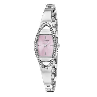 Accurist Ladies' Pink Dial Stainless Steel Bangle WatchAccurist Ladies' Pink Dial Stainless Steel Ba