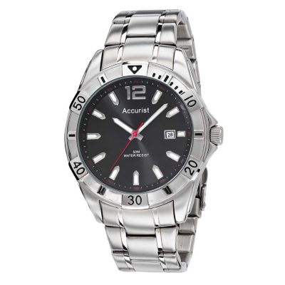 Accurist Men's Black Dial Stainless Steel Bracelet WatchAccurist Men's Black Dial Stainless Steel Br