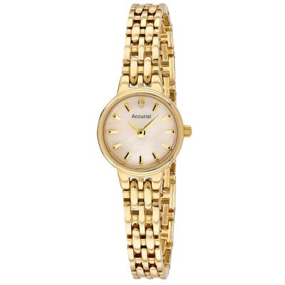 Accurist Ladies' Mother Of Pearl Gold Tone Bracelet Watch