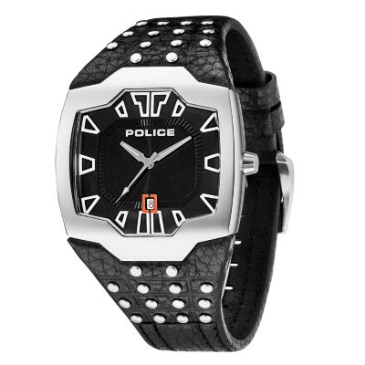 Police Men's Black Dial Leather Strap Watch - Product number 1046241