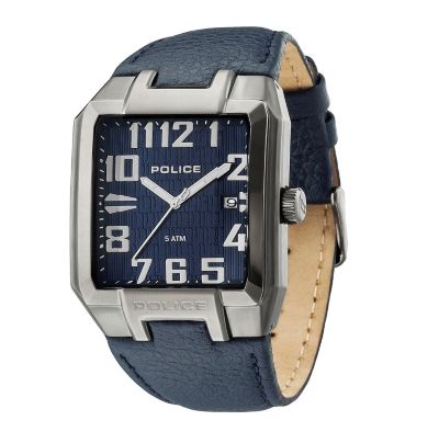 Police Men's Blue Dial Leather Strap Watch - Product number 1046268