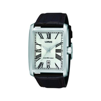 Lorus Men's Stainless Steel Brown Leather Strap Watch - Product number 1046683