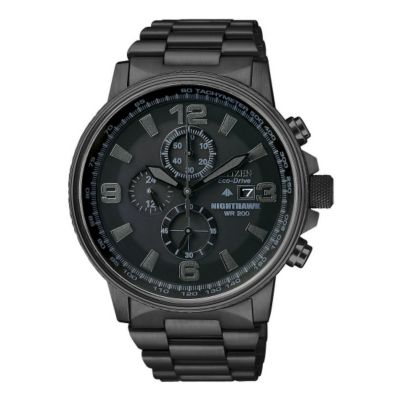 Citizen Eco-Drive Nighthawk Men's Black Bracelet Watch