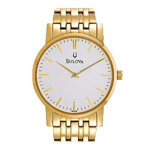 Bulova Men's Gold Tone Ion-Plated Bracelet Watch
