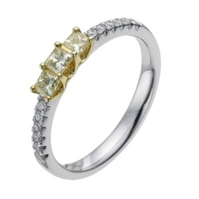 18ct white & yellow 39pt yellow & white diamond ring - Product number 1048716