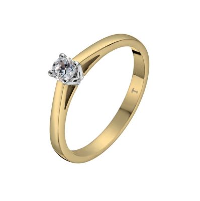 Tolkowsky 18ct yellow gold 15 point diamond HI-VS2 ring - Product number 1052969