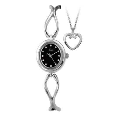 Limit Silver Bracelet Watch & Heart Pendant Set - Product number 1054562