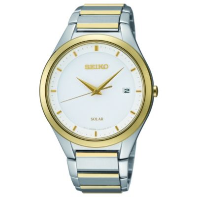 Seiko men's white dial two colour bracelet watch - Product number 1055518