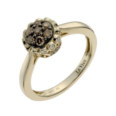 Le Vian 14ct yellow gold 40pt white & chocolate diamond ring - Product number 1056964