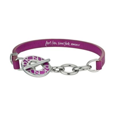 DKNY Pink Leather T-Bar Bracelet - Product number 1057219