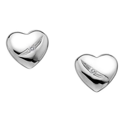 Hot Diamonds Sterling Silver Diamond Heart Earrings