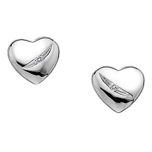 Sterling Silver Diamond Heart