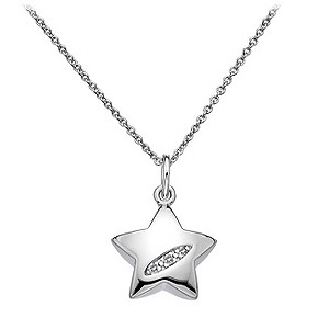 Sterling Silver Diamond Star Pendant