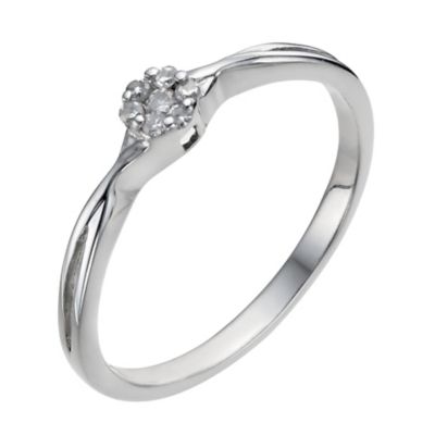 Argentium Silver Diamond Cluster Ring - Product number 1057847