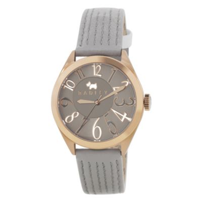 Radley Ladies' Gold-Plated Grey Leather Strap Watch