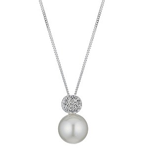 Radiance Swarovski Elements Pave Crystal Pearl Pendant