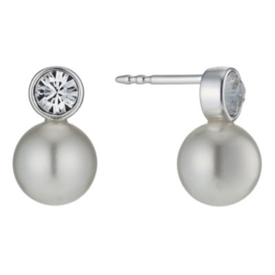 Radiance Swarovski Elements Crystal Pearl Stud Earrings