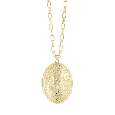H Samuel 9ct Yellow Gold Extra Large 38mm Dome Locket