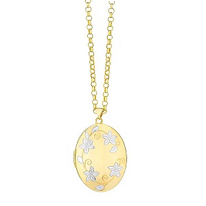 9ct Yellow Gold Two Tone 32mm Locket
