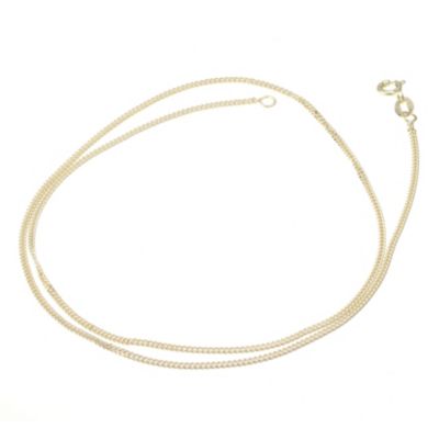 9ct Yellow Gold 18` Solid Curb Chain Necklace