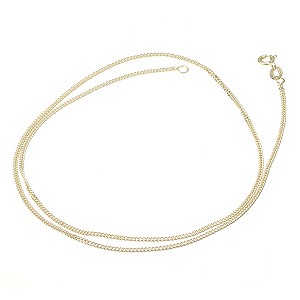 9ct Yellow Gold 18` Solid Curb Chain Necklace
