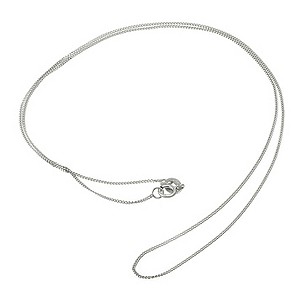 9ct White Gold 18` Curb Chain Necklace