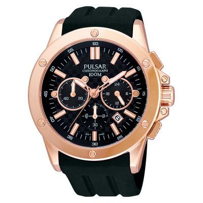 Pulsar Rose Gold-Plated Black Rubber Strap - Product number 1065815
