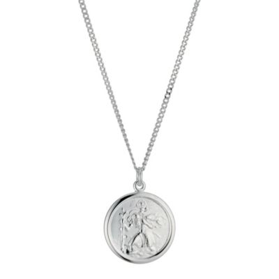 H Samuel Sterling Silver 18` St Christopher Necklace