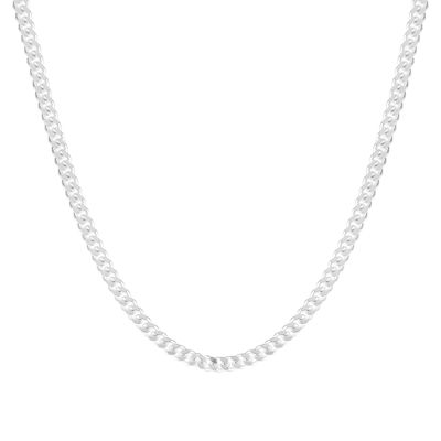 H Samuel Sterling Silver 18` Curb Chain Necklace