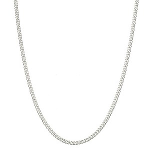 H Samuel Sterling Silver 20` Curb Chain Necklace