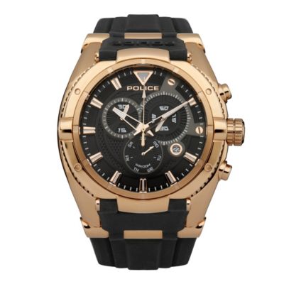 Police Men's Rose Gold Black Strap Watch - Product number 1077562