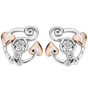 Clogau Silver & 9ct Rose Gold Origin Earrings