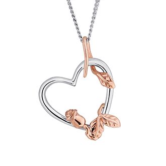 Clogau Silver and 9ct Rose Gold Glyn Rhosyn