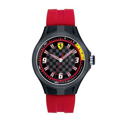 Ferrari men's ion-plated red rubber strap watch - Product number 1097377