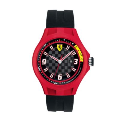 Ferrari men's red ion-plated black rubber strap watch - Product number 1097393