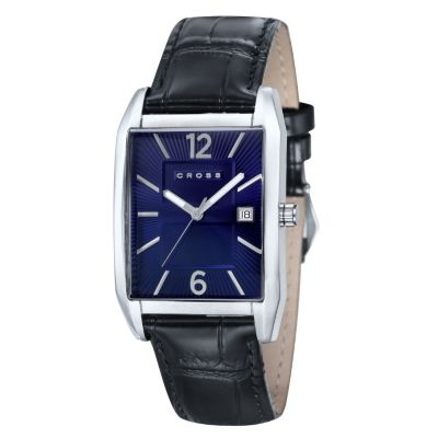 Cross Gotham Men's Blue Dial Black Leather Strap Watch - Product number 1109138