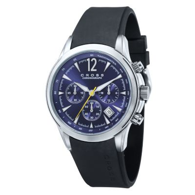 Cross Agency Men's Steel Black Silicone Strap Watch - Product number 1109367