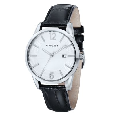 Cross Gotham Men's White Dial Black Leather Strap Watch - Product number 1109502